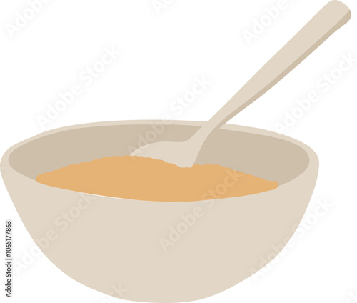 Hand Drawn Bowl of Porridge Illustration