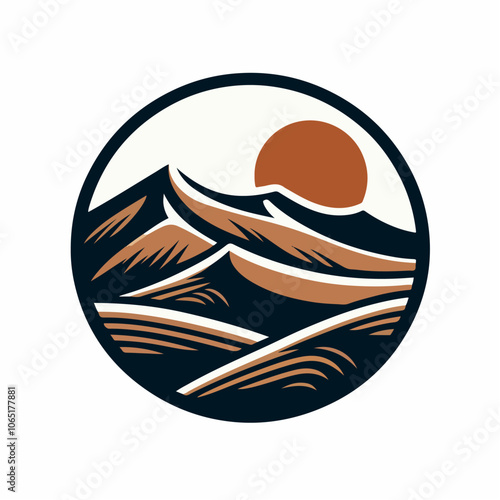 desert dunes landscape logo illustration