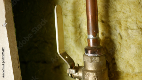 Wallpaper Mural Camera pans over water supply line and shutoff valve Torontodigital.ca