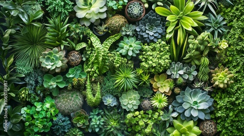 Lush Green Succulent Wall Art Display photo