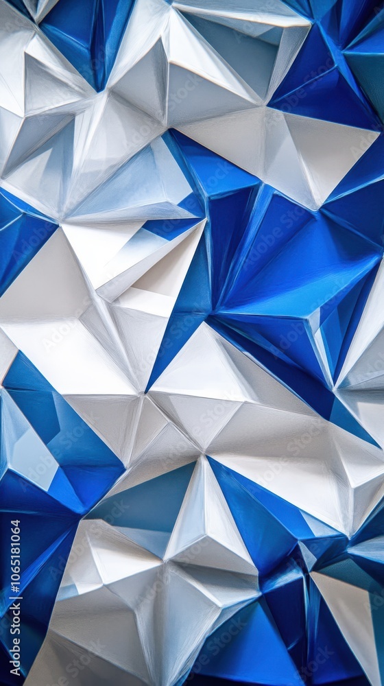Obraz premium Abstract blue crystal shards creating a dynamic and energetic visual with sharp angles and vibrant layers.