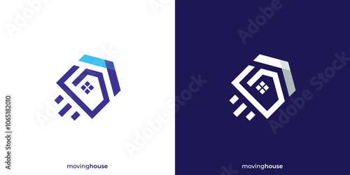 Moving House Logo Design. Home Rent Loan Mortgage Buy Sale Property Logo Design Inspiration.