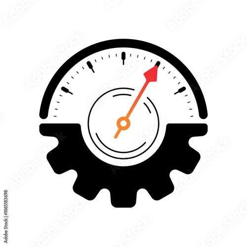 half dial and half industry wheel concept. paddle wheel speedometer interface. wheel concept for industry, business, education, technology world