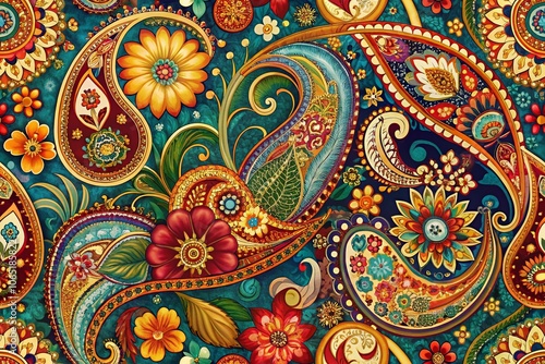 Elegant paisley floral backdrop, perfect for your designs.