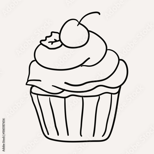 Cake, Pie, Pudding, Christmas Cookies-2. Christmas hand drawn whimsical line art icons 2