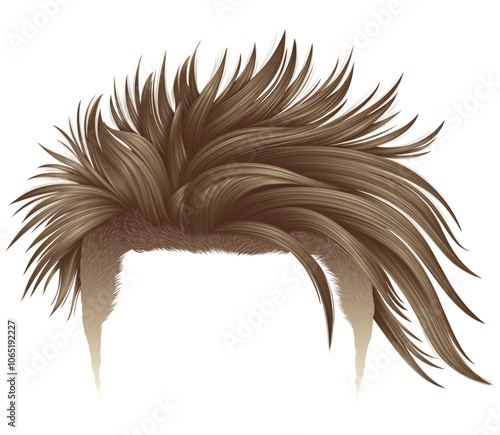 fashionable shaggy hair with shaved temples blond color.
beauty style.high hair styling.