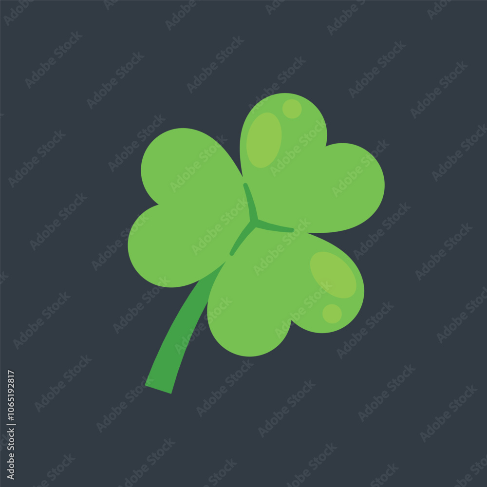 Fototapeta premium three leaf clover in flat vector design.