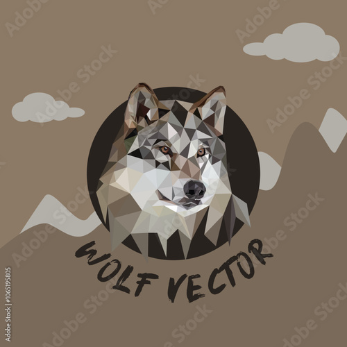 lowpoly wolf vector abstract style.eps