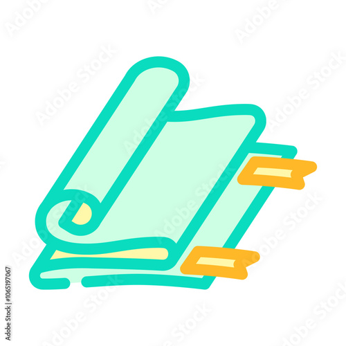 yoga mat fitness tool color icon vector. yoga mat fitness tool sign. isolated symbol illustration