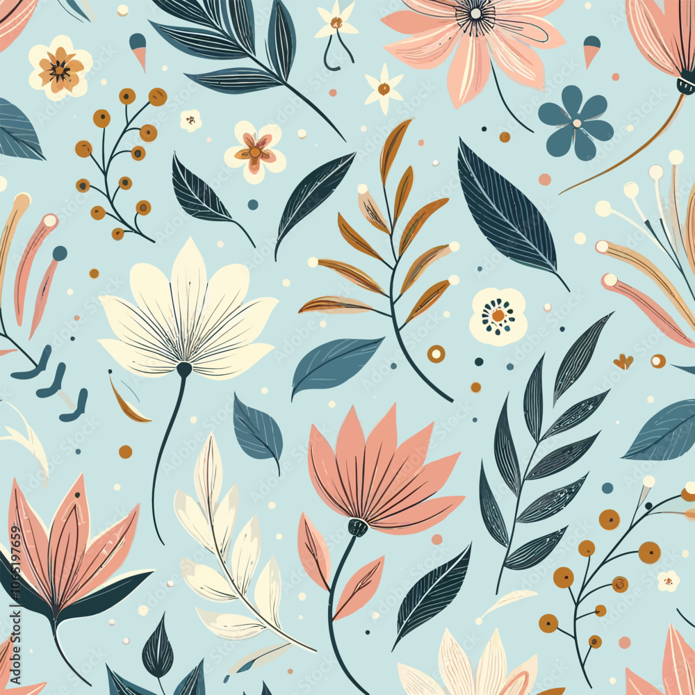 Fototapeta premium Floral pattern design, A Captivating Collection of Timeless Floral Pattern Designs for Art and Inspiration