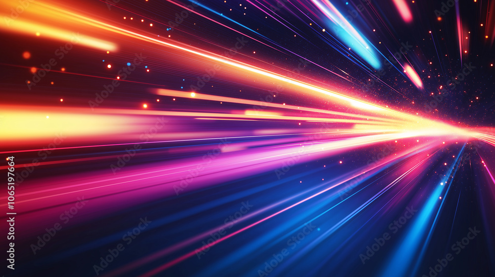 Obraz premium Abstract Light Trails Speed Motion Dynamic Energy Futuristic Technology Background