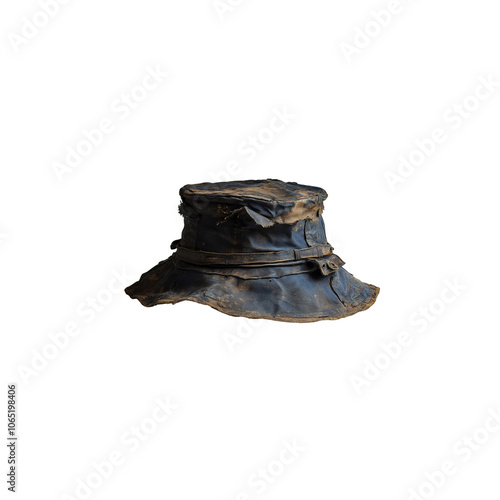 old-fashioned adventurer's hat isolated on white background photo