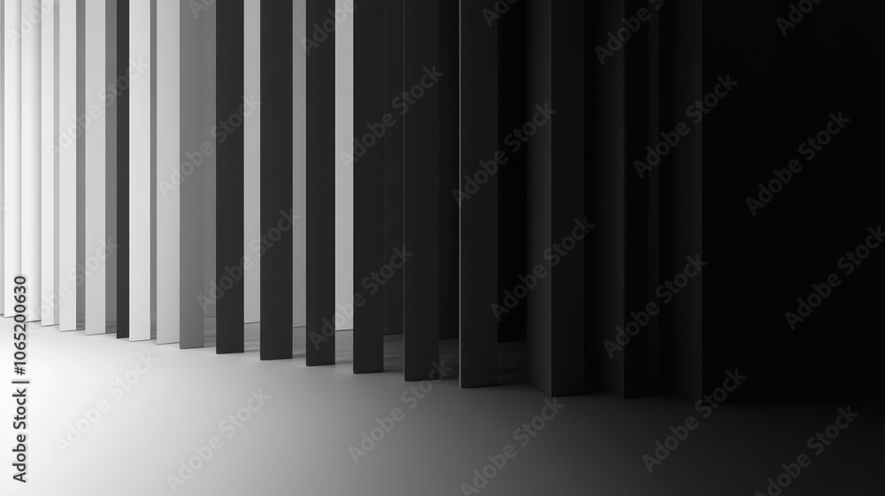Naklejka premium Abstract Black and White Stripes
