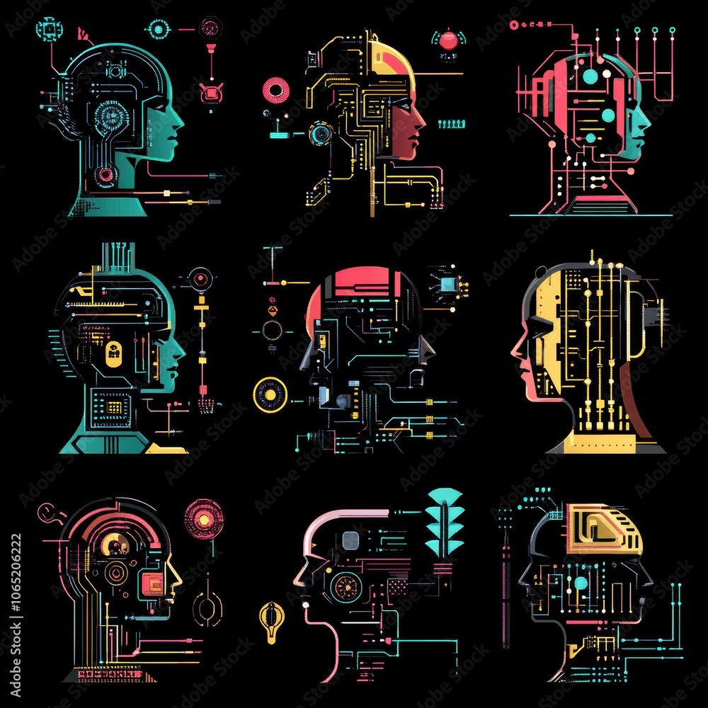 Obraz premium Futuristic Human-Computer Interfaces and Designs