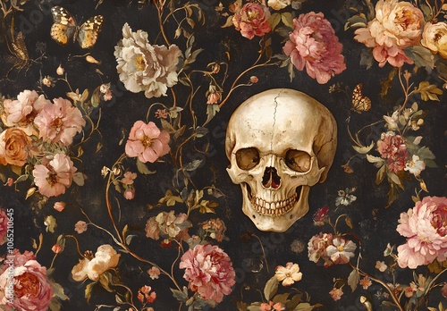 Memento Mori - Floral Skull