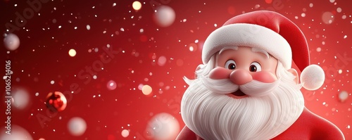 Cheerful santa claus cartoon portrait capturing joyful expressions in high fidelity photo