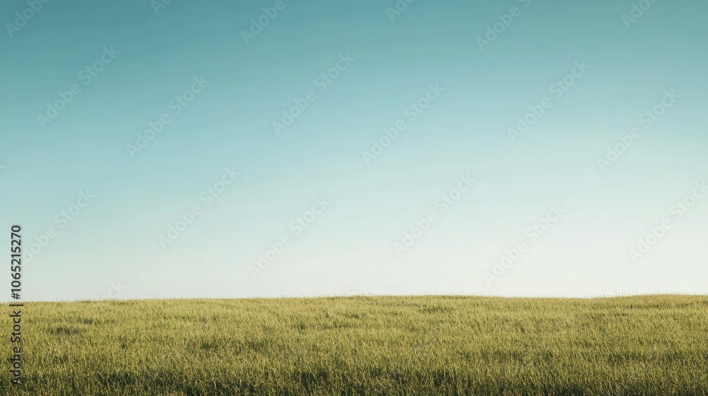 Obraz premium Blank billboard on the edge of a grassy field with clear skies, ideal for outdoor brand promotion
