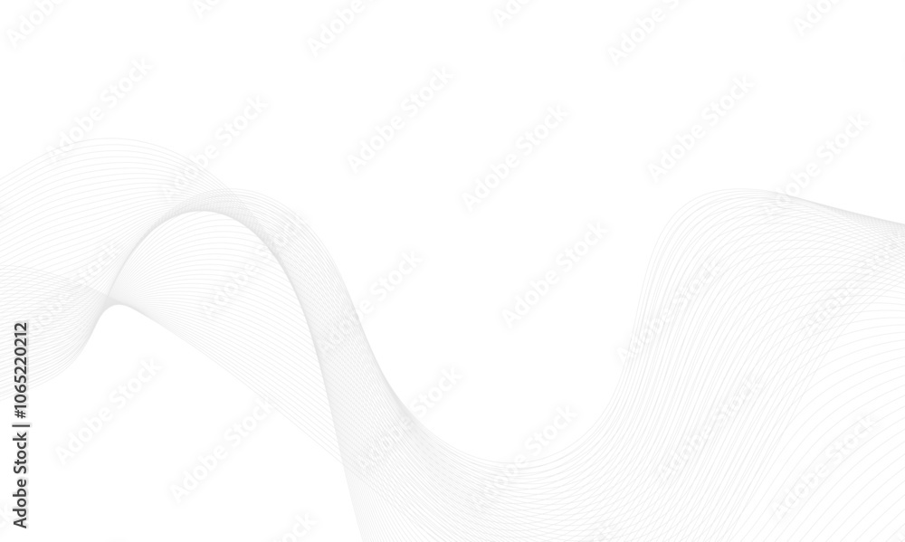 Fototapeta premium Gray and white abstract background with flowing particles. Abstract wave element for design. Digital frequency track equalizer. Stylized line art background