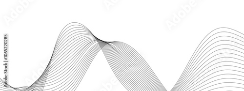 Digital futuristic technology concept banner background. Wave business curve lines on transparent background. Abstract wavy ocean line and future technology, business, voice, sound, music, poster