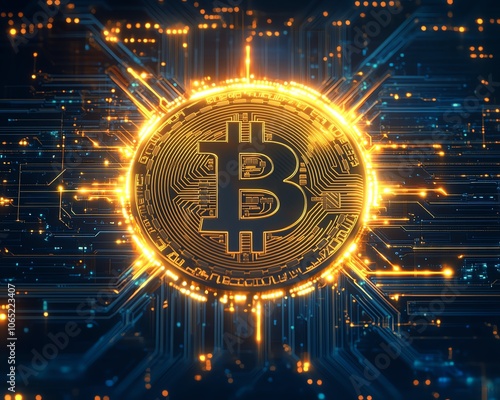 Abstract Bitcoin cryptocurrency network background photo