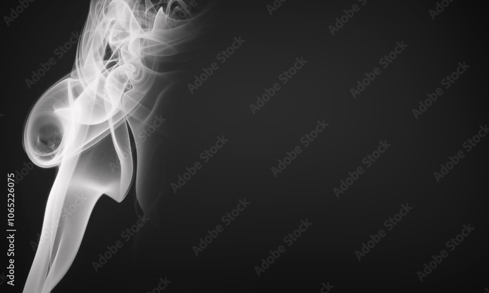 Obraz premium Fondo de humo blanco sobre fondo negro