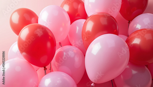 Pink and red balloons for a Valentine’s celebration