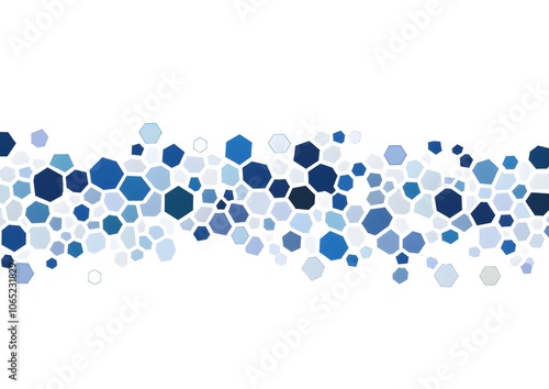 Abstract Geometric Blue Hexagon Pattern