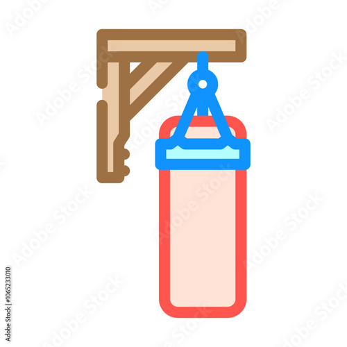 punching bag fitness tool color icon vector. punching bag fitness tool sign. isolated symbol illustration