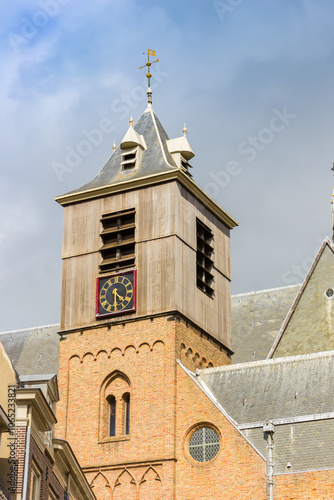 Clock tower of the historic Hooglandse kerk church in Leiden, Netherlands photo