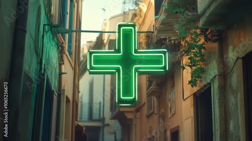 The Green Neon Pharmacy Sign photo