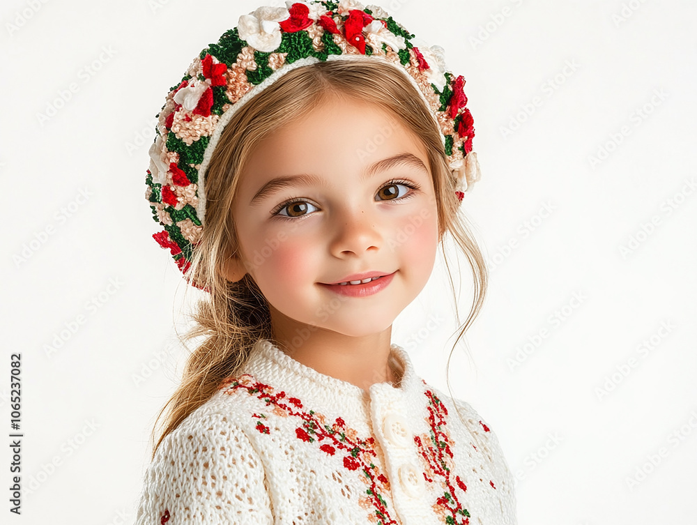 Beautiful cute little girl on white background, girl holiday atmosphere, Christmas beauty wallpaper Beautiful cute little girl on white background, girl holiday atmosphere, Christmas beauty wallpaper