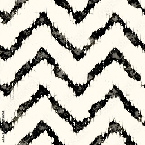 Black And White Watercolor Washed Chevron Pattern