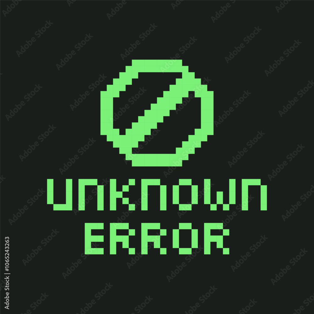 Fototapeta premium Pixel Art Retro Unknown Error Message Icon.