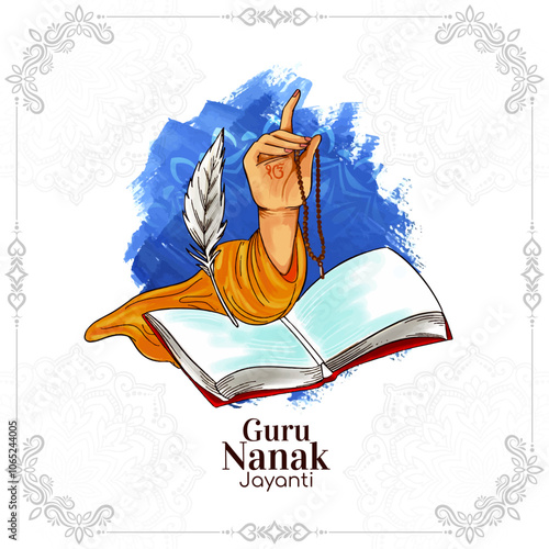 Happy Guru Nanak jayanti punjabi sikh festival greeting background