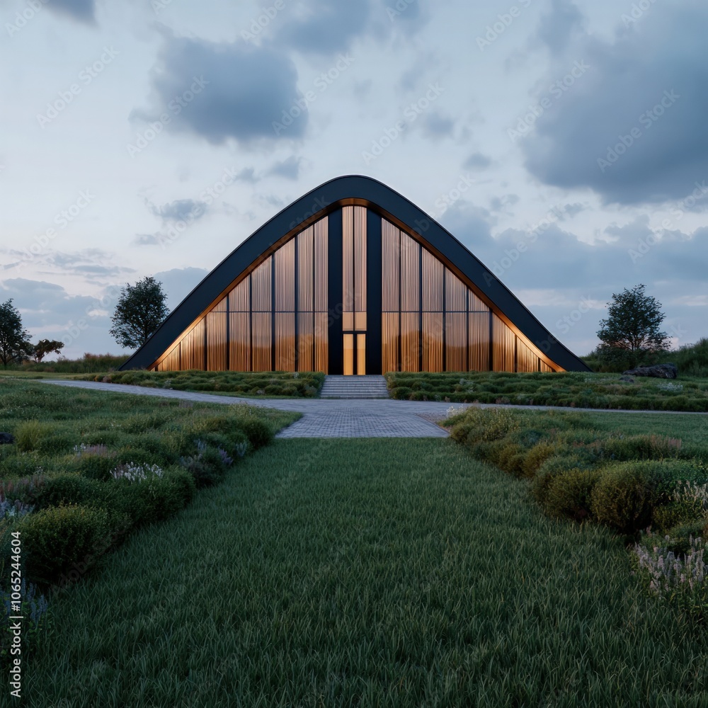 Fototapeta premium Innovative Architecture Blends Nature and Modern Design in Harmony