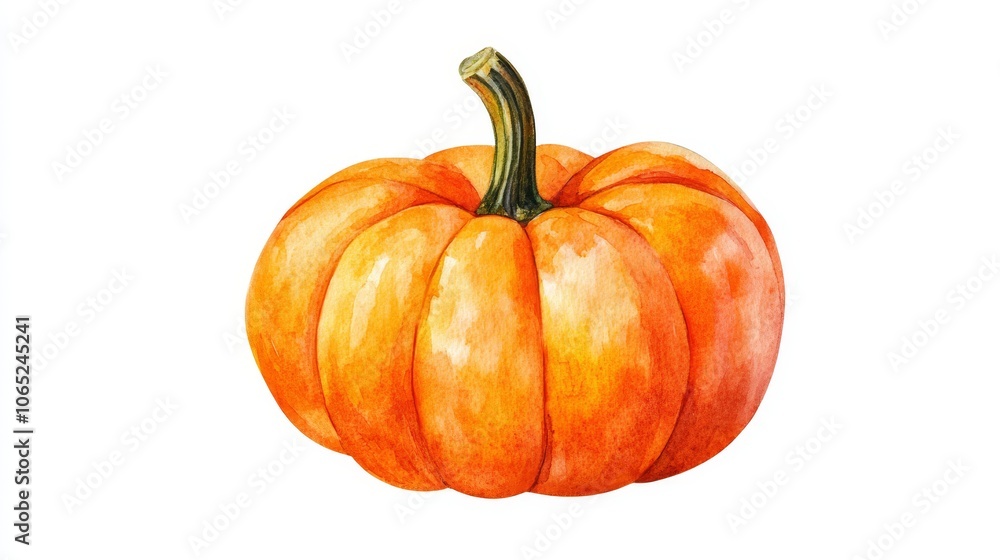 Fototapeta premium Vibrant Orange Pumpkin with Textured Skin