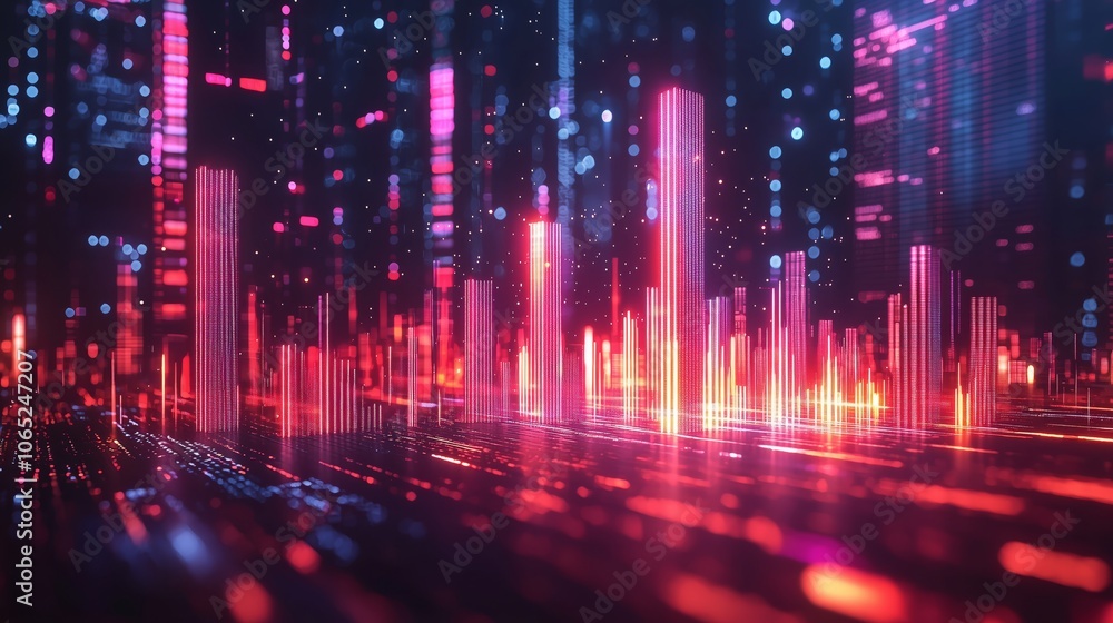 Futuristic Bar Graphs with Glowing Edges Futuristic Bar Graphs with Glowing Edges