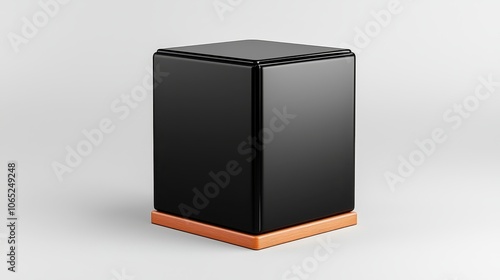 Matte Black Small Cube Cabinet with Open Compartment