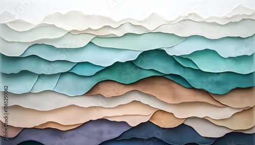 Abstract Wavy Layers in Pastel Colors