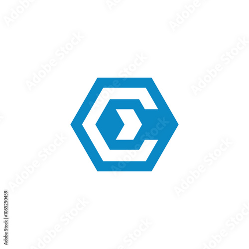 Hexagon Letter C Logo design vector template