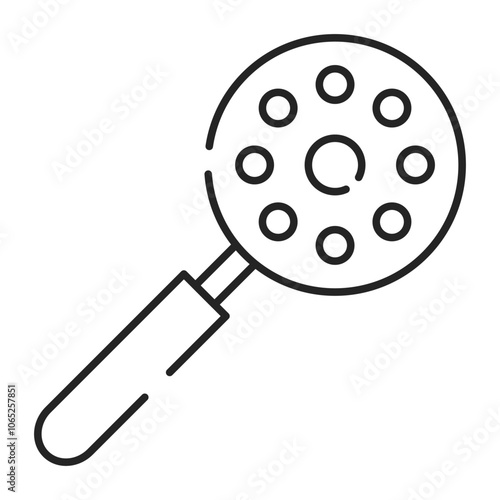 Skimmer line icon vector isolated. Kitchen utensil, cooking equipment. Domestic tool. Simple pictogram.