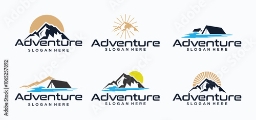 Adventurer logo design, mountain climbing logo, camping logo, adventurer logo vector.