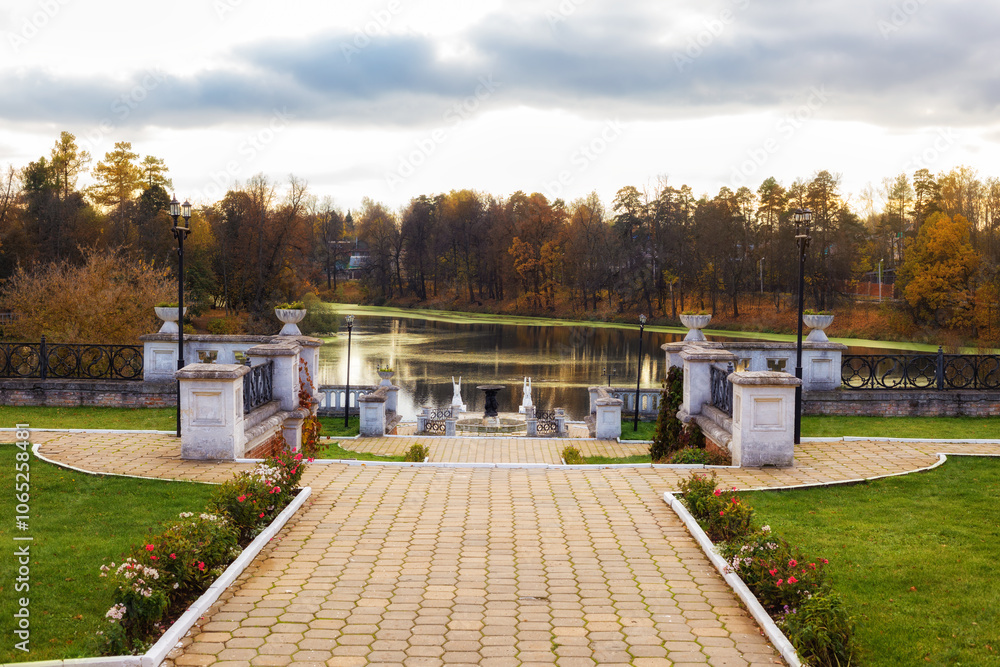 Marfino estate, view of the terrace and the Big Marfinsky pond