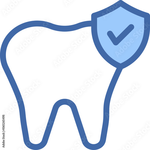 Vector Icon Dental Care, Dental Insurance, Teeth, Protection, Shield, Dentist