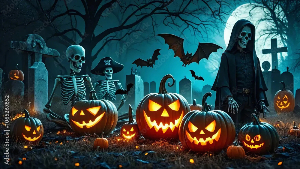 Fototapeta premium halloween background with pumpkin