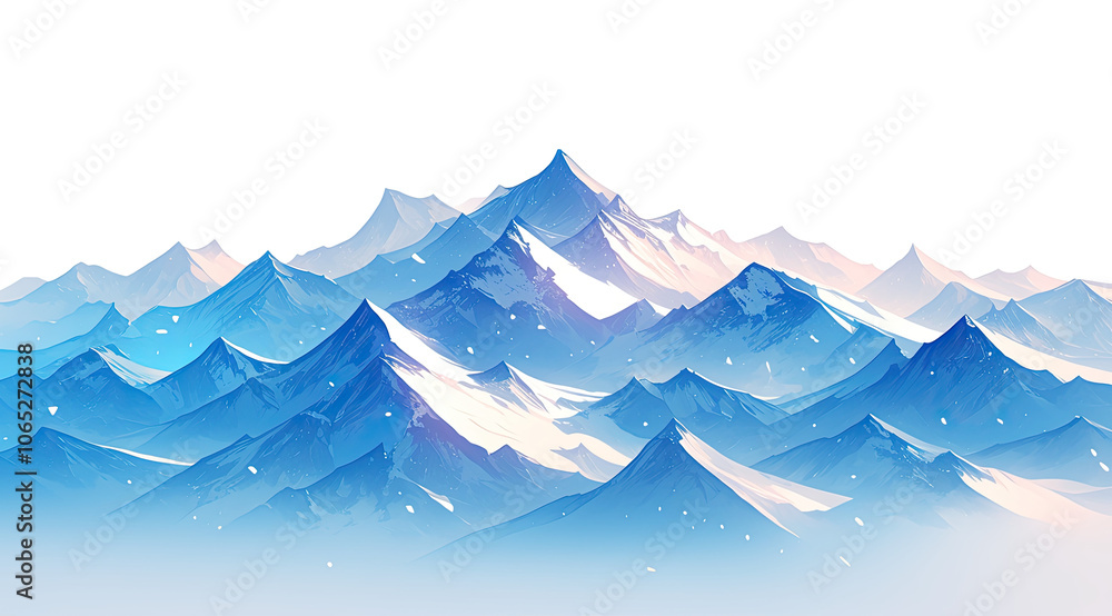 Fototapeta premium Abstract Winter Mountains with Majestic Snow-Capped Peaks