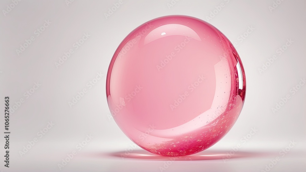 Isolated pink bubble on a clear or white background Isolated pink bubble on a clear or white background