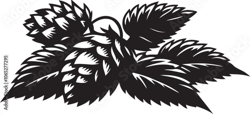 hops silhouette design vector art illustration