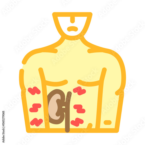 kidney man disease color icon vector. kidney man disease sign. isolated symbol illustration