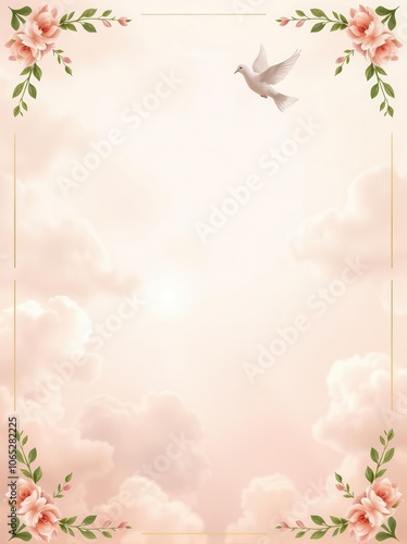Elegant funeral flyer background with space for heartfelt messages